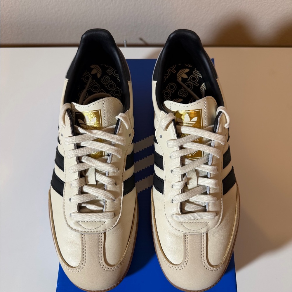Adidas Samba OG Cream and Black Sneakers - Picture 4 of 9